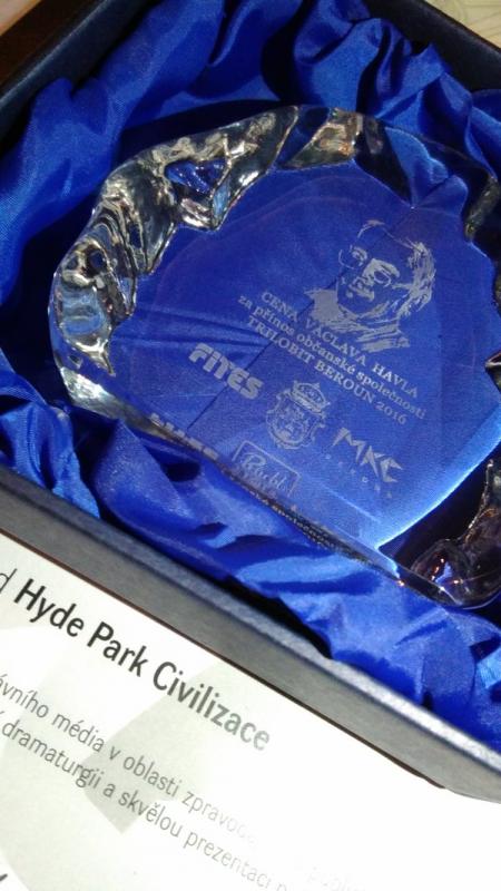 Trilobit Beroun 2016: Cena Václava Havla pro Hyde Park Civilizace