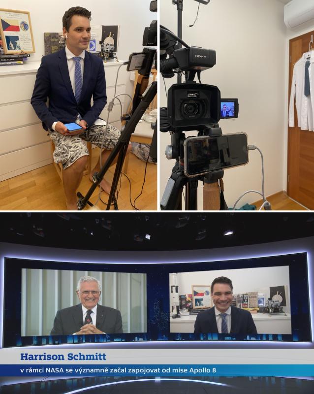 Improvizace při natáčení rozhovoru s Harrisonem Schmittem